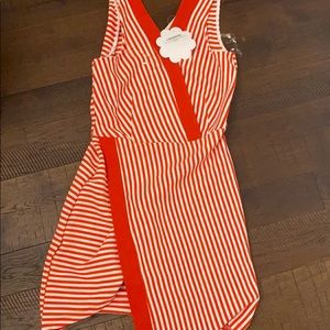 mini red white dress